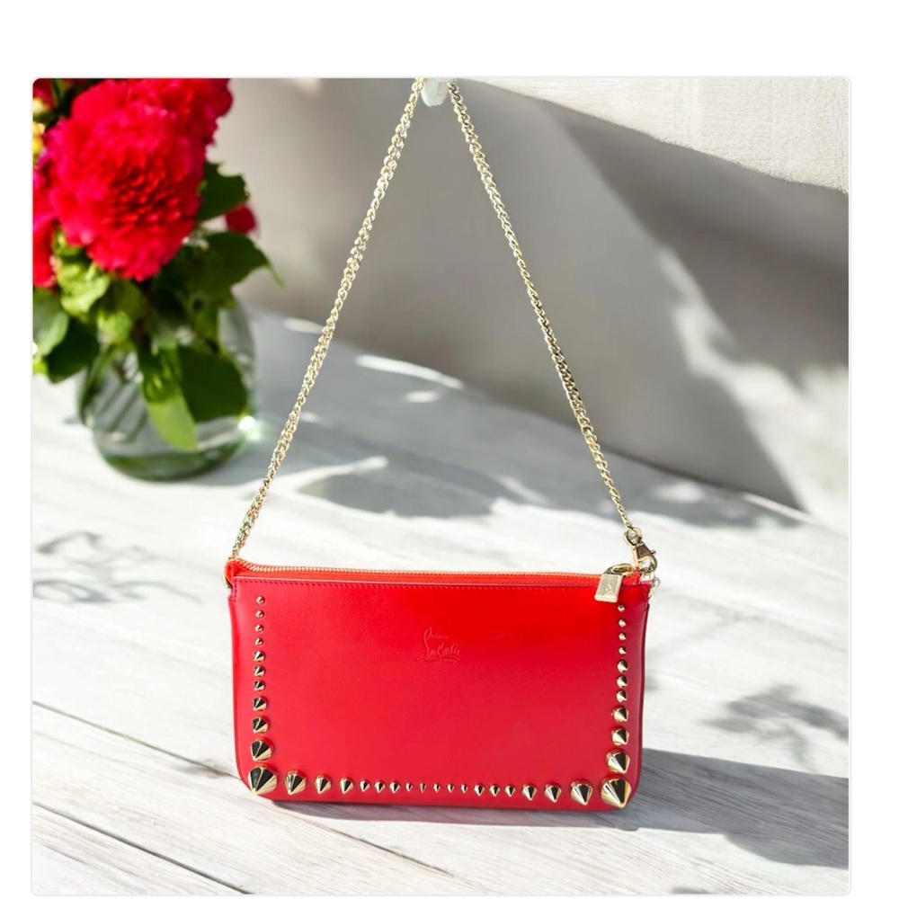 Red Christian Loubationl Studded Women's Bag